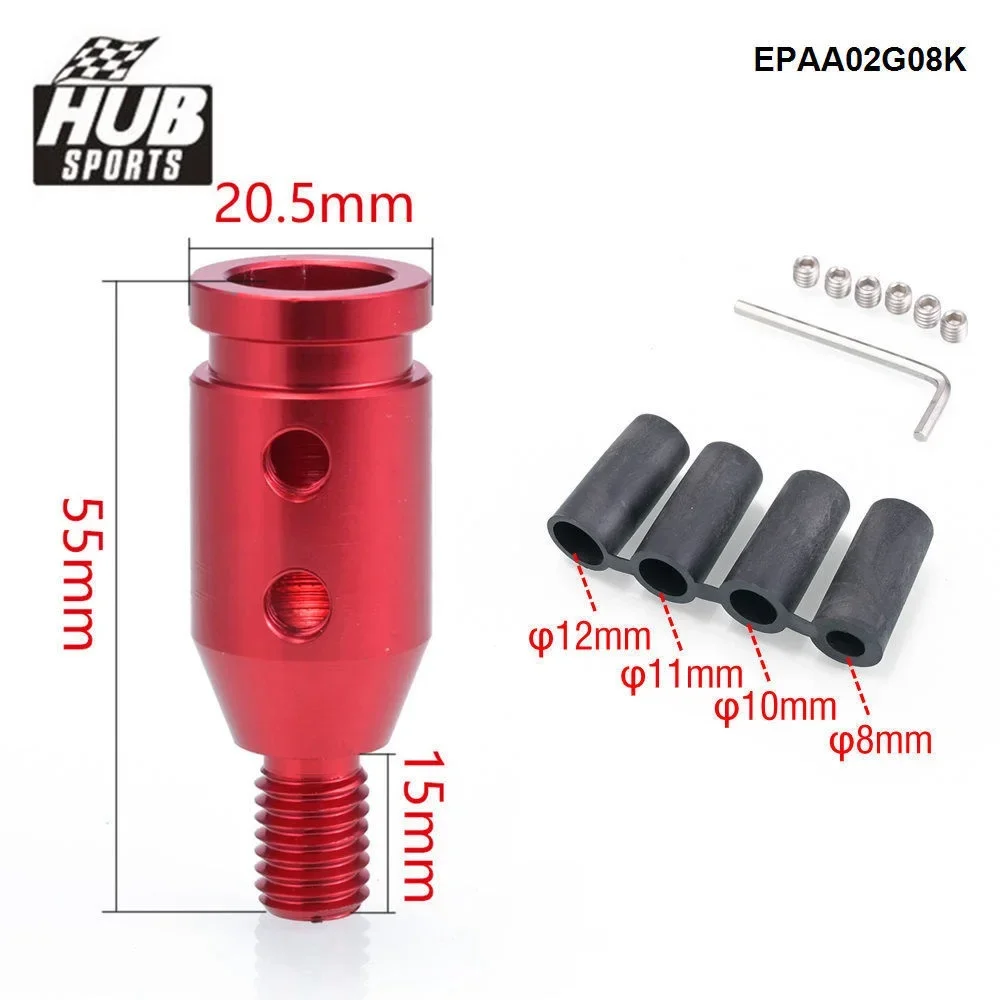 HUB sports M12x1.25mm /M10x1.5mm Universal Aluminum Gear Shift Knob Shifter Adapter For Non Threaded Shifters EPAA02G08K