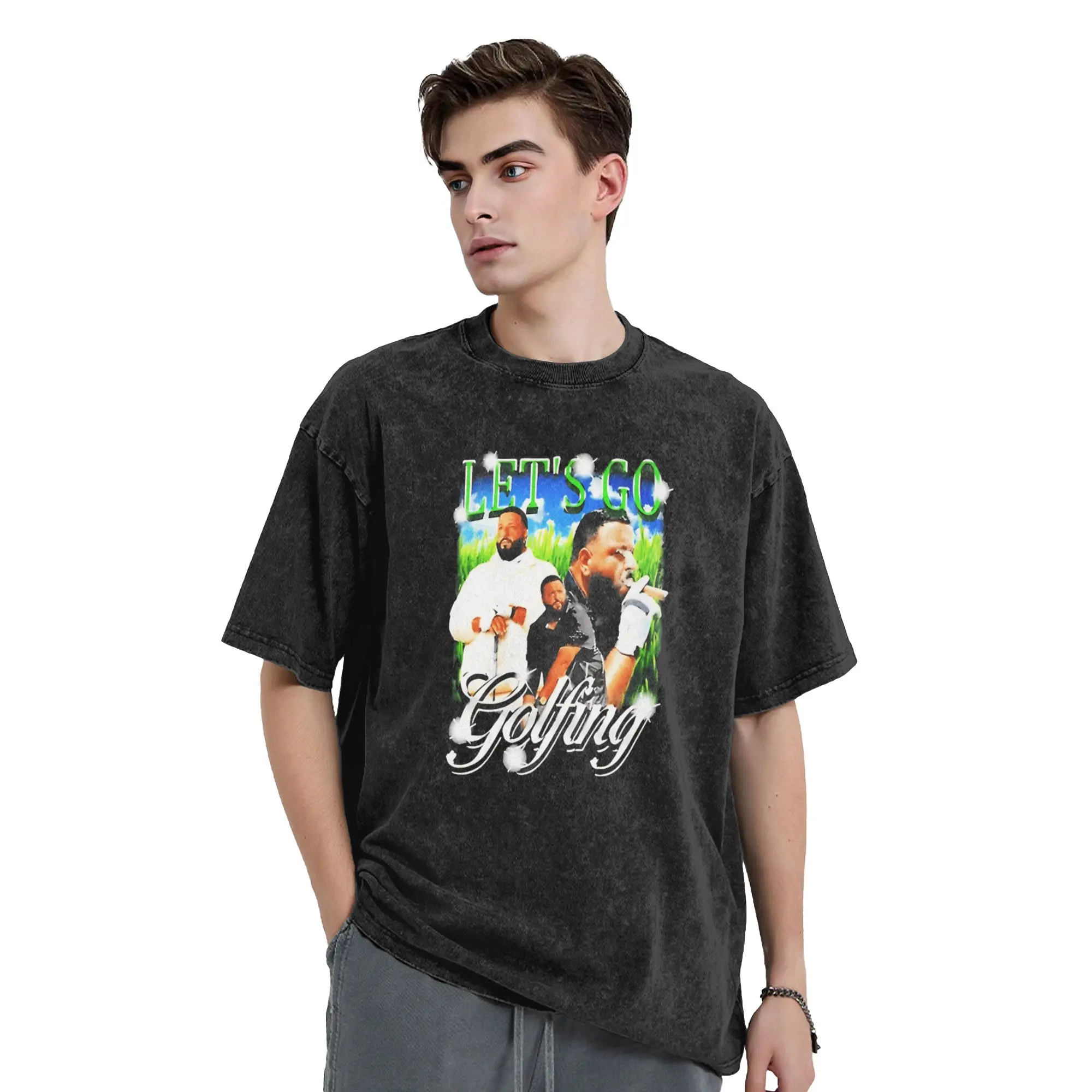 DJ Khaled Let's Go Golfing T-Shirt Summer  Y2K Retro T-Shirts Cotton Trendy Cool Tee Shirt For Male Short Sleeve Design Tops