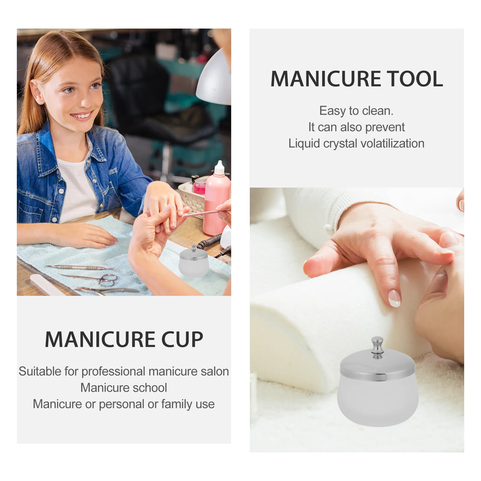 

2Pcs Glass Crystal Nail Art Cup Matte Refillable Manicure Container for Acrylic Liquid Powder Dappen Dish Nail Art Dish