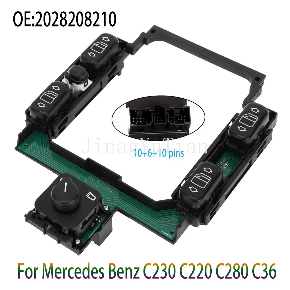 

For Mercedes-Benz W202 C230 C280 C220 C36 AMG 2028208210 Front Left Electric Window Switch Lifter Control Button Car Accessories