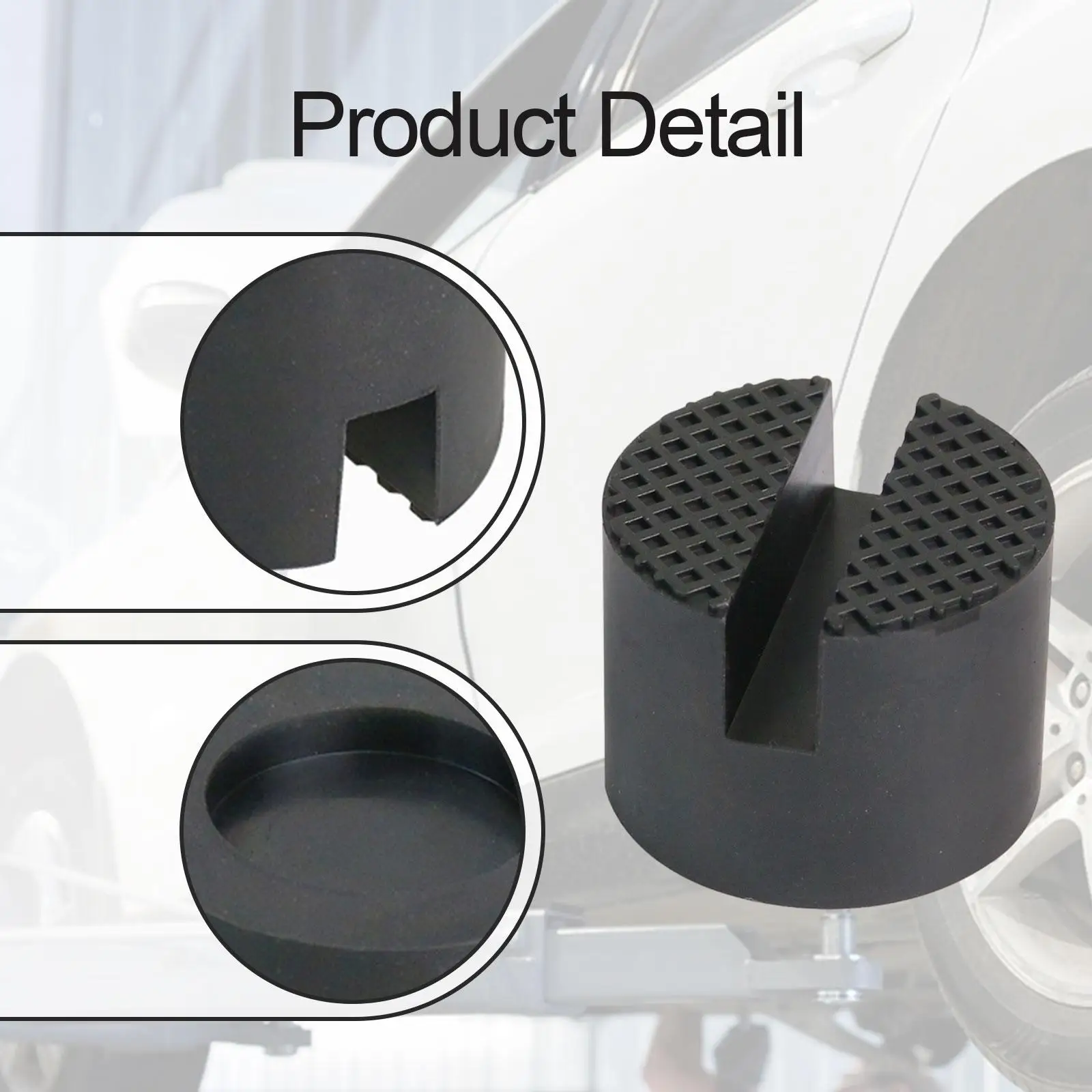 4 قطع من وسادات جاك الأرضية المطاطية المزخرفة بإطار جانبي لواقي السكك الحديدية