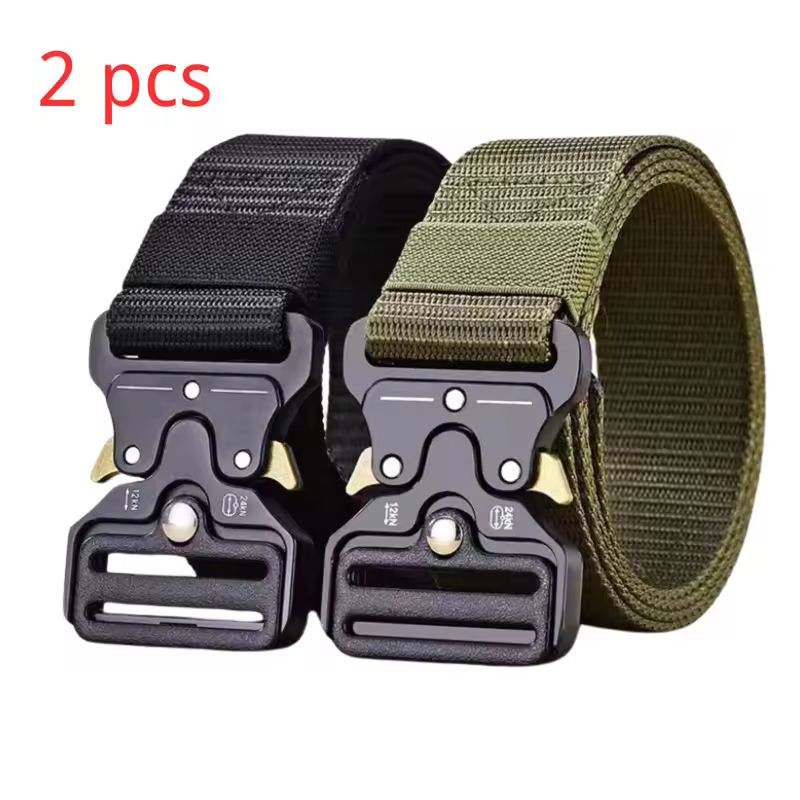 Red Ears Plastic buckle tactical belt men's multifunctional military fan canvas belt outdoor faux nylon training waist belt - Image 23