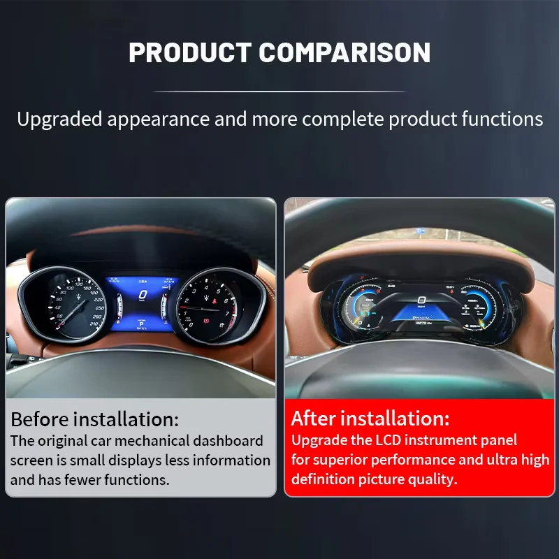 

For Maserati Levante 2016 2017 2018 - 2020 LCD Car Cockpit Digital Speed Virtual Cluster Instrument Dashboard Panel Head Unit
