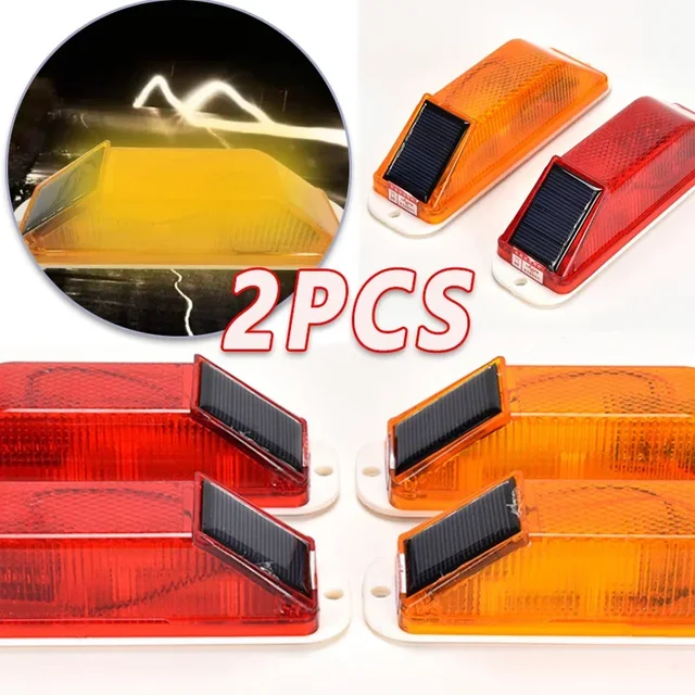 2 szt. Stroboskop słoneczny ostrzegawcza lampa LED stroboskopowa lampa błyskowa ostrzeżenie o ruchu drogowym układ sterujący mostem akumulatorowe światło bezpieczeństwa do jazdy nocnej