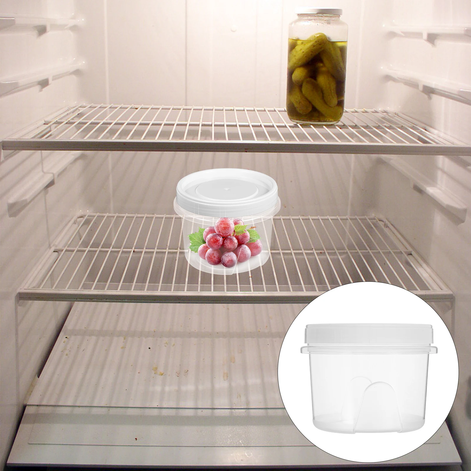

2pcs White 500ml Fridge Storage Boxes Sealed Containers for Kitchen Refrigerator ganization Tidy Food Preservation