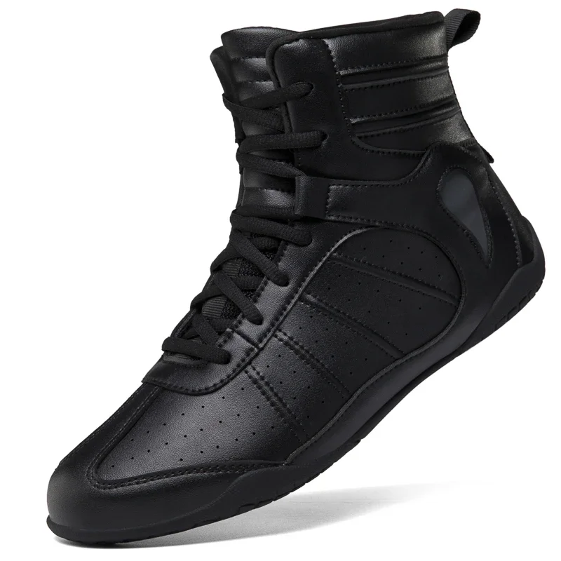 

New Men's Large Wrestling Shoes Anti slip Wear Resistant Sneakers Fashionable Casual High Top Mesh Breathable Boxing Footwear