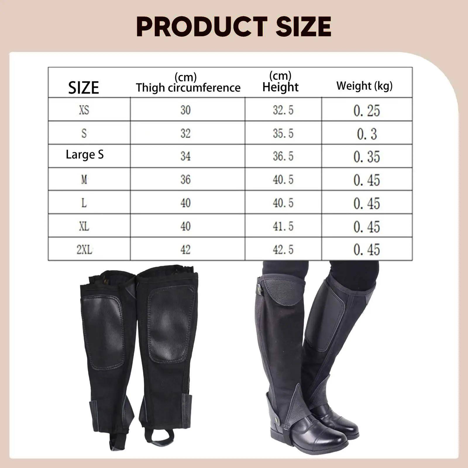 2pcs-horse-riding-half-chap-elastic-for-men-women-supplies-comfortable-equestrian-shoe-cover-leg-guards-equestrian-half-chap