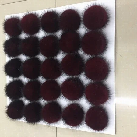 25pcs/lot 5cm Natural Real Mink Fur Ball Pom Poms Fluffy Fur Pompom DIY Women Kids Winter Hat Skullies Beanies Knitted Cap R21