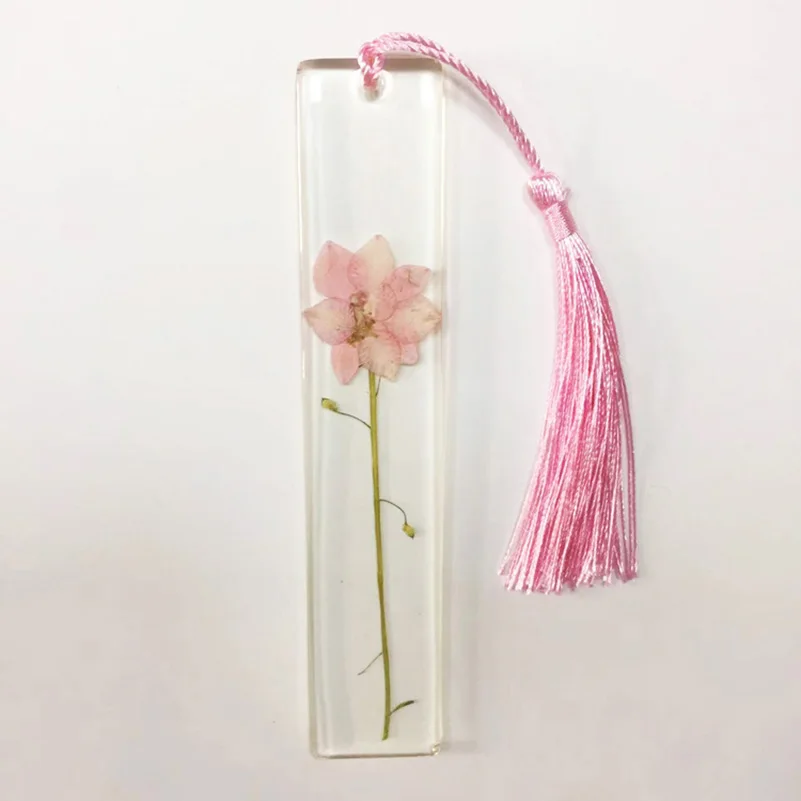 Marcapáginas de epoxi creativo, marcador de libro de lectura con borla de flores secas, regalo para el día de la madre, marcapáginas de resina para el día del maestro, acceso a libros