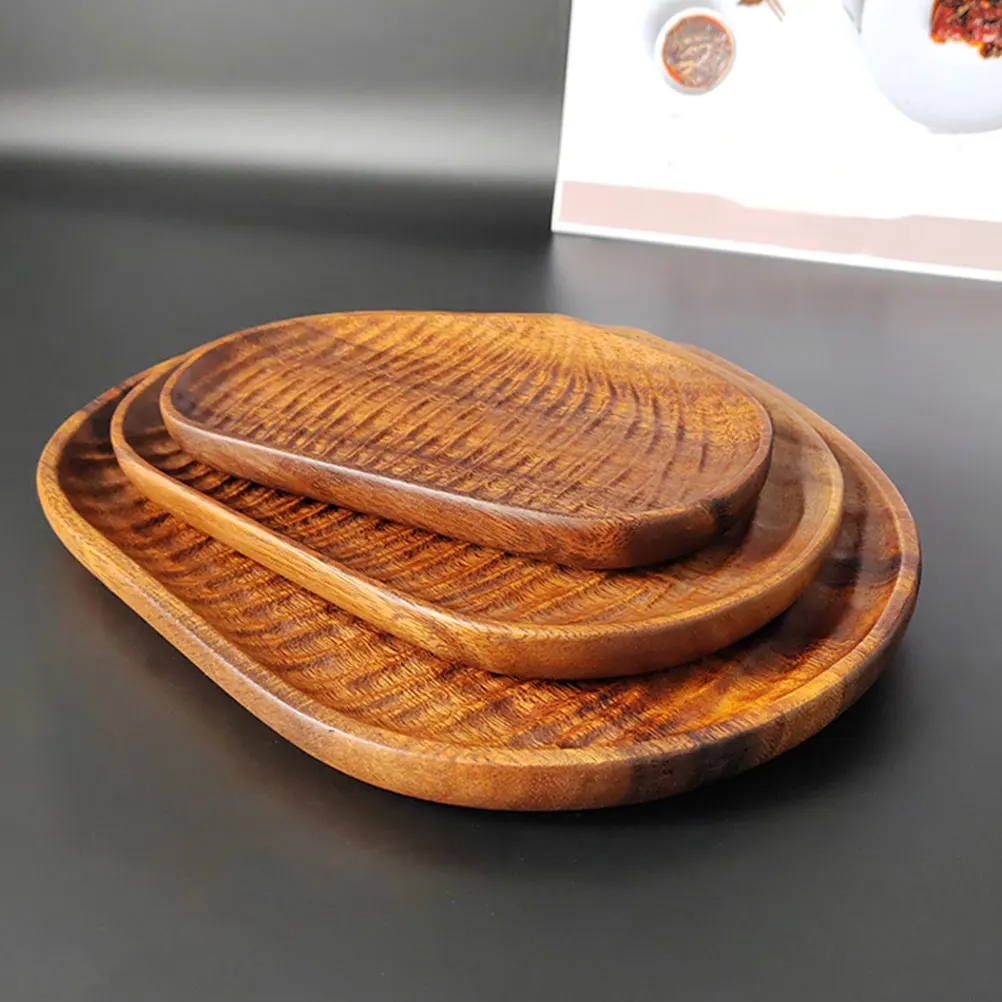 

Wooden Fruit Tray Home Serving Plate for Bread Small Fruits Nuts Snacks Easy Clean Natural Solid Wood H made Rustic Style Multi