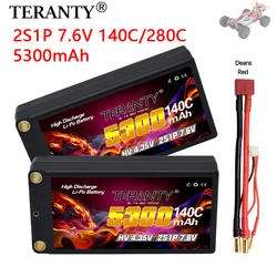 TREANTY 2S Lipo Battery 7.6V 5300mAh 140C with XT90/T/XT60 Connector for RC Buggy Truggy Vehicle Car Truck Tank Racing Hobb