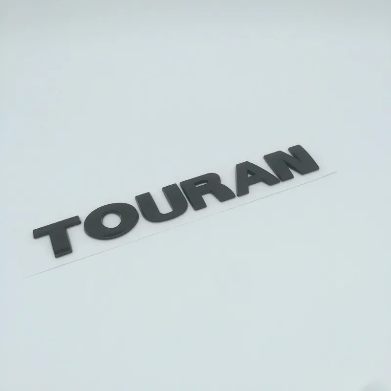 1pcs 3D ABS black/silver for TOURAN car Letter Emblem Side Fender Rear tail trunk badge sticker Decal styling auto