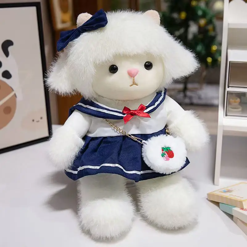 

30cm new dress wearing lamb doll stuffed plush toy cartoon anime cute pillow cushion children's birthday gift fun doll home