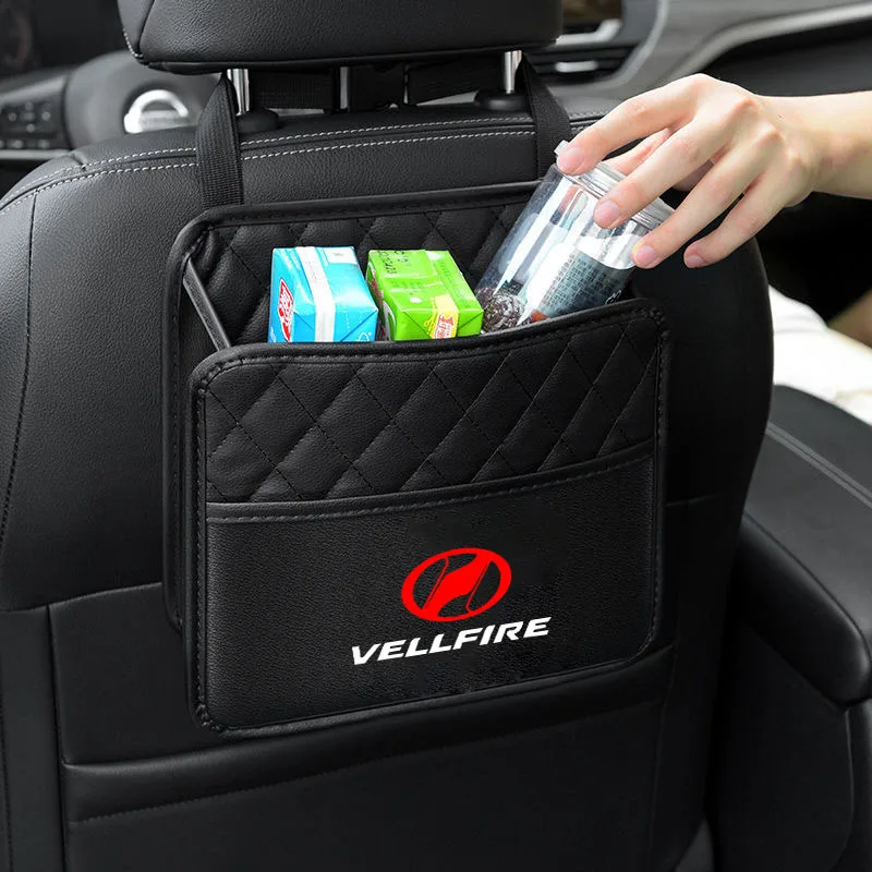 Car Seat Back Organizer Bag Stowing Tidying Multi Hanging PU Leather  for Toyota VELLFIRE Car Accessories Automobile protection