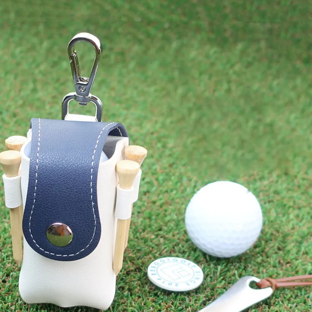 Wear Resistant Golf Ball Storage Bag Waist Mounted Golf Ball Holder Convenient Press Button Closure Reusable Outdoor Golfing