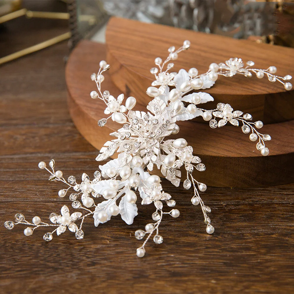 حجر الراين زهرة دبوس الشعر الفضة غطاء الرأس الزفاف أنيقة الزفاف خوذة حفلة موسيقية مساء إكسسوارات الشعر للنساء