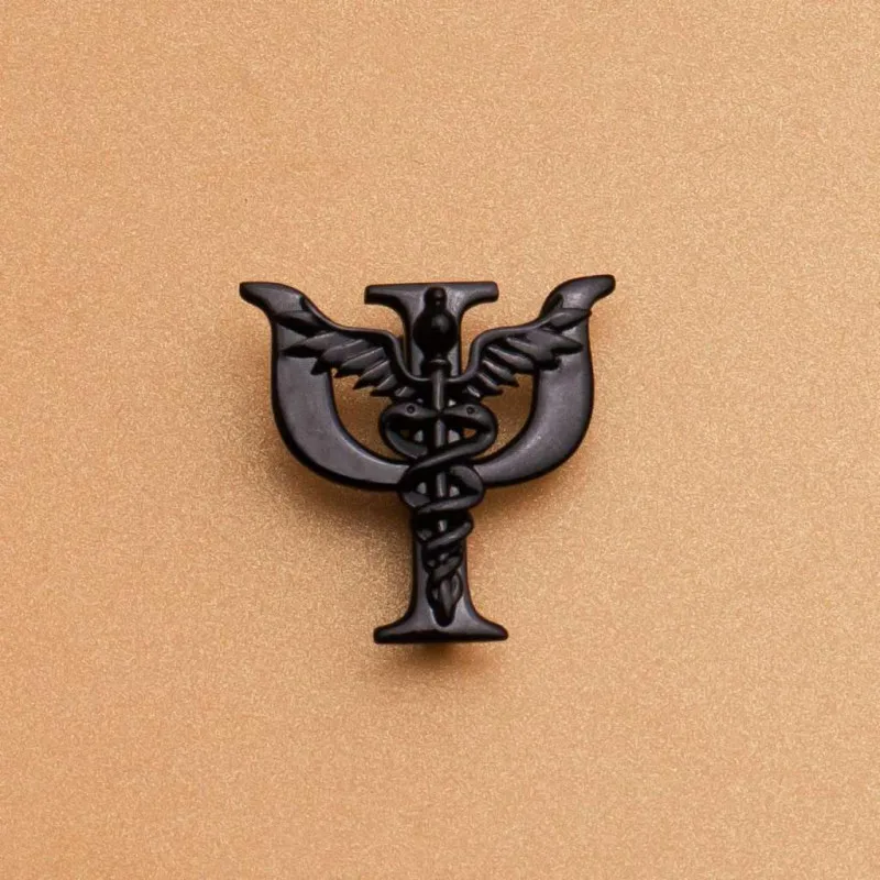 Harong New Psi and Caduceus Brooch Medical Pin Enamel Lapel Badge for Doctor Nurse Psychiatrist Jewelry Gift