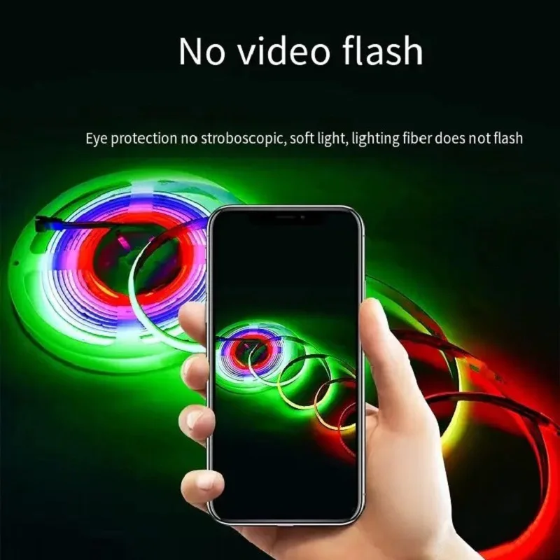 고밀도 5M/롤 RGBIC 720leds/m 576leds/m 12V 24V 12mm 10mm Ws2811 RGBIC Cob LED 스트립 라이트