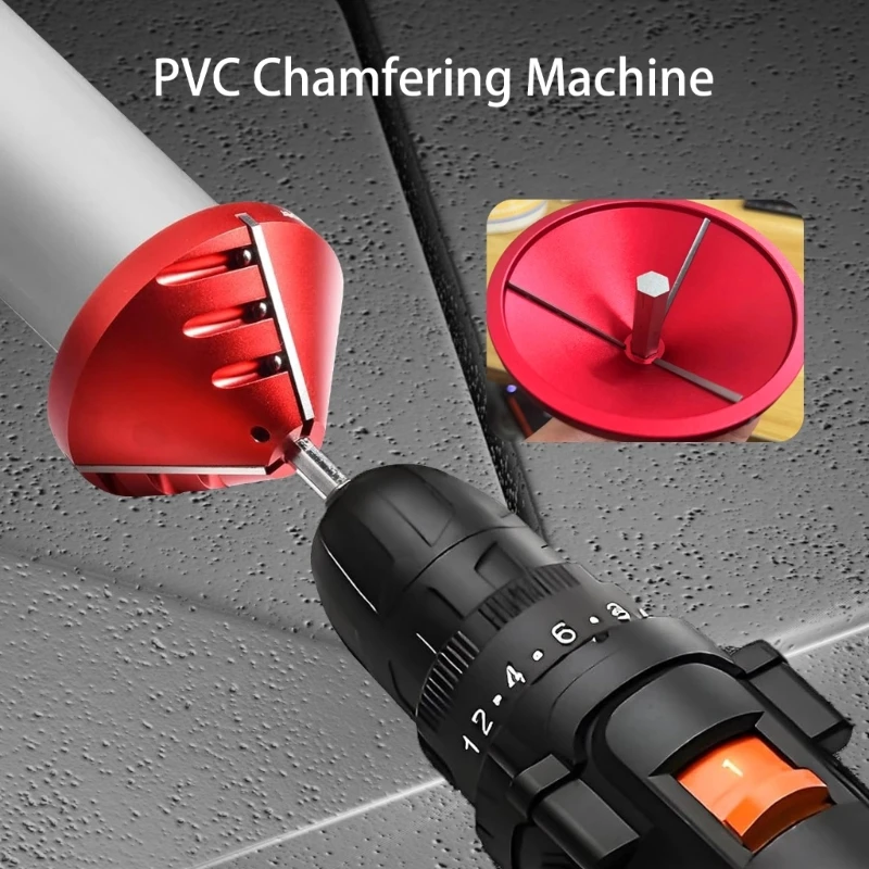 PVC Chamfers Tool PVC Pipe Deburring Tool 2 in 1 Inner Outer Reamer for Pipe Chamfers Plumbing Tool with 3
