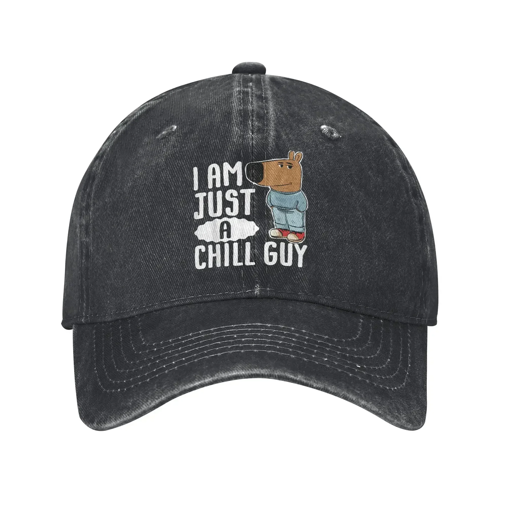 I'm Just A Chill Guy Funny Meme Baseball Cap Casual Distressed Washed My New Character Sun Cap For Outdoor Running Gift Caps Hat