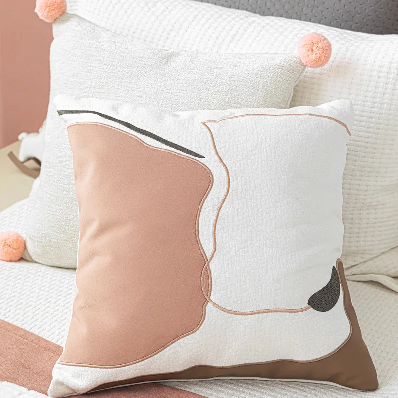 30X50/45X45/50X50CM Pink Throw Pillow Cover Simple Versatile Homestay Waist Cushion Cover Decor Home Decorative Pillowcase