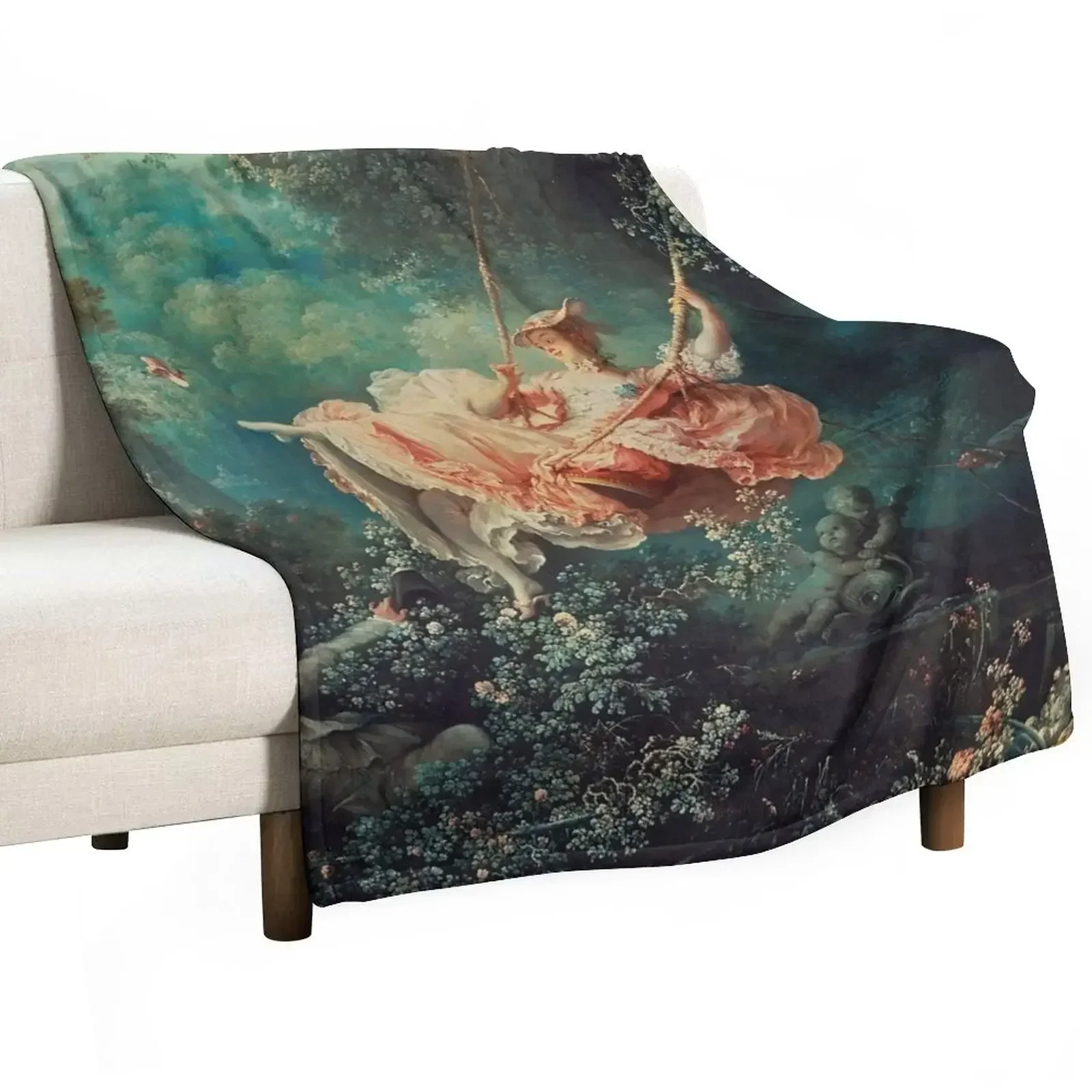 

The Swing Painting - Jean-Honoré Fragonard Throw Blanket Sofa Thins Summer Blankets