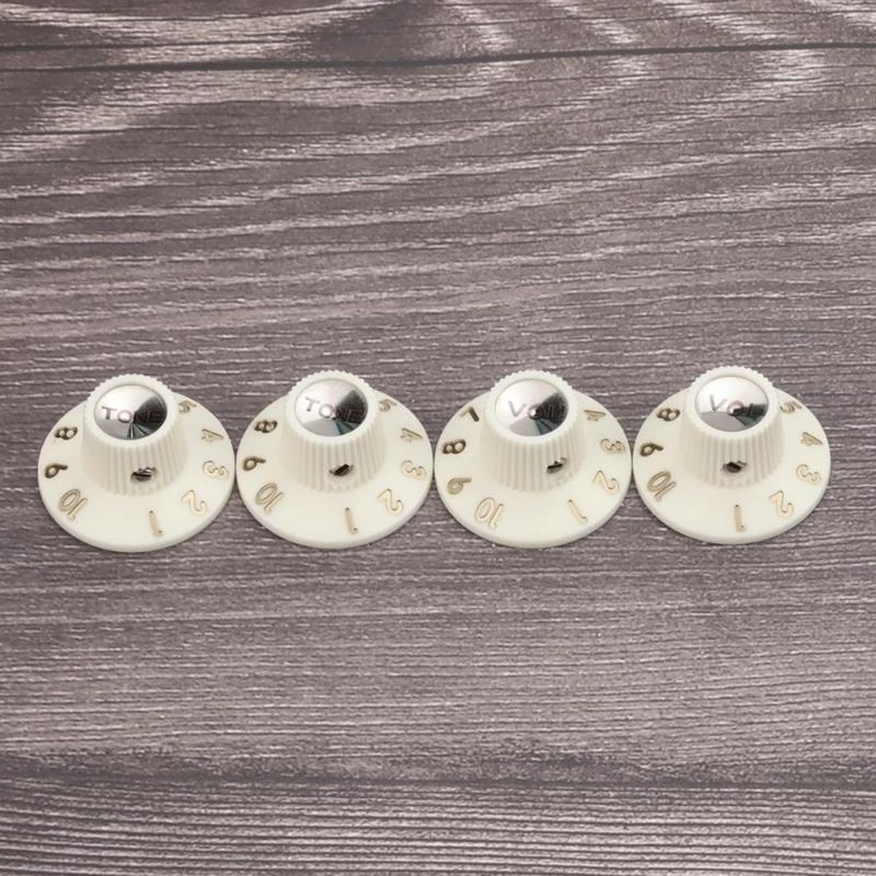 4Pcs Plastic Speed Volumes Tone Control Knob Electric Guitar Volumes Tone Knob Potentiometer Caps Guitar Accessories