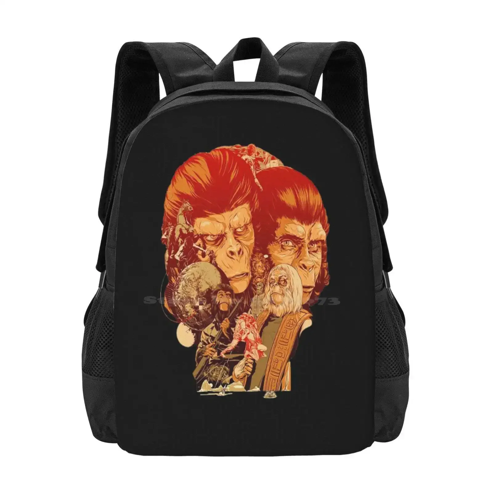 

War Movie Animals Monkey Hot Sale Schoolbag Backpack Fashion Bags Rise Planet Of The Apes Cobalt Bomb Sci Fi Koba Monkey Movie