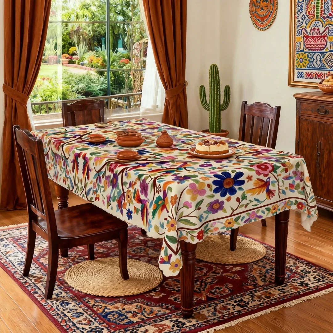 Applicable for Halloween and Christmas. 1-piece Mexican-style tablecloth.