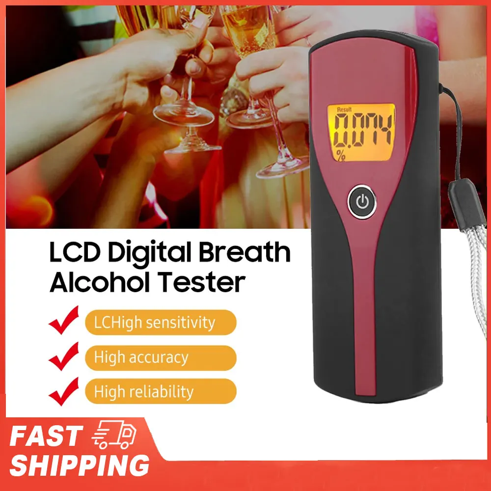 Breathalyzer Non-contacting Blowing Alcohol Analyzer Meter Portable Alcohol Detector LCD Display Digital Breath Alcohol Tester