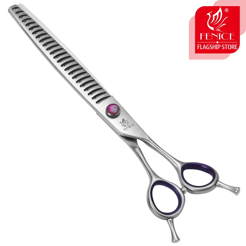 Fenice JP440C 7/8 Inch Professional Pet Dogs Grooming Scissors Straight Curved Thinning Chunker Shear Scissors Set For Dogs