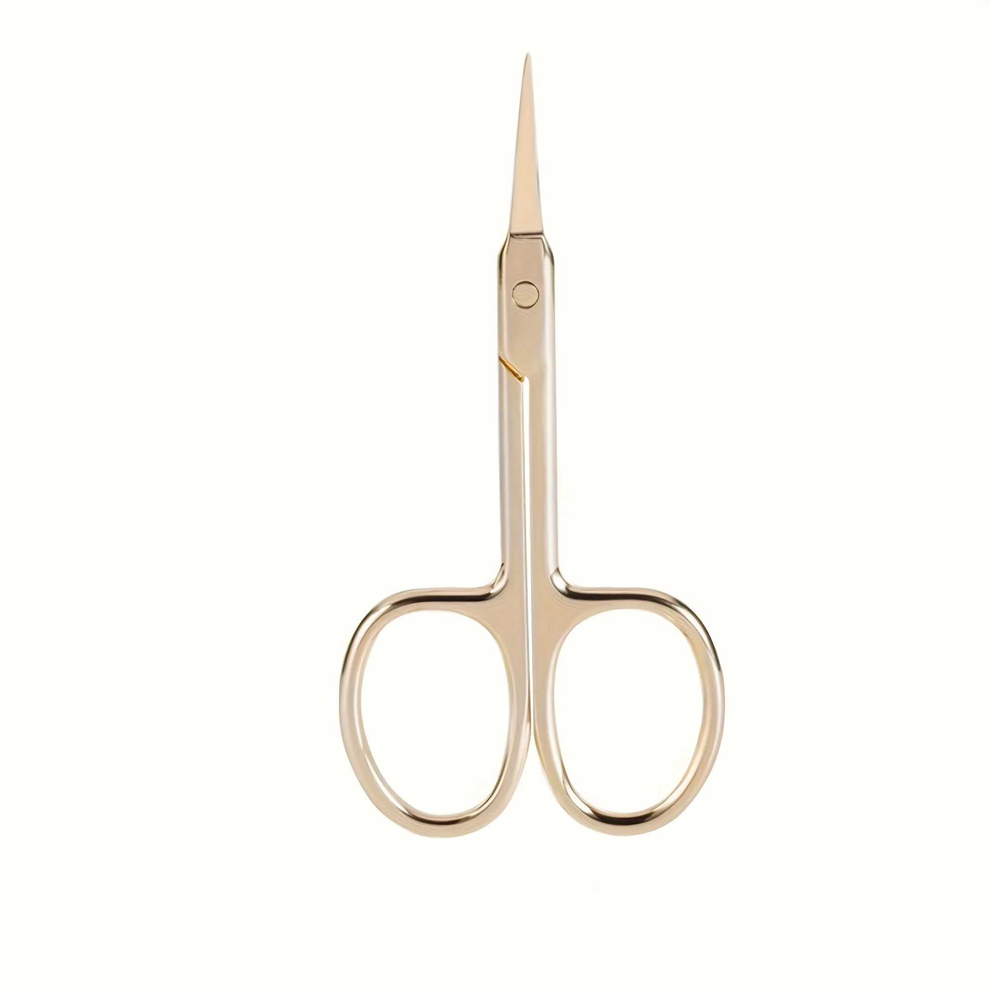 1pc tesoura de beleza curvada dourada pinça de precisão afiada de aço inoxidável para aparar sobrancelhas, durável