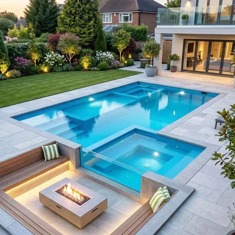 Premium Rectangular prefabricated fiberglass pool  large container shipping long lifespan high strength