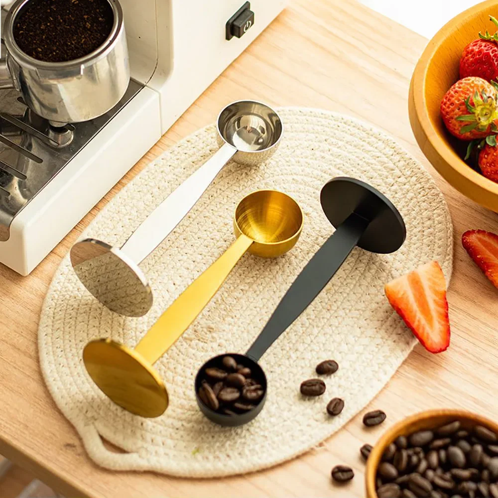 1/3 قطعة مغرفة قهوة من الفولاذ المقاوم للصدأ ملعقة كبيرة ملعقة قياس متعددة الوظائف 2 في 1 ملعقة قهوة لصنع مقهى المطبخ #4