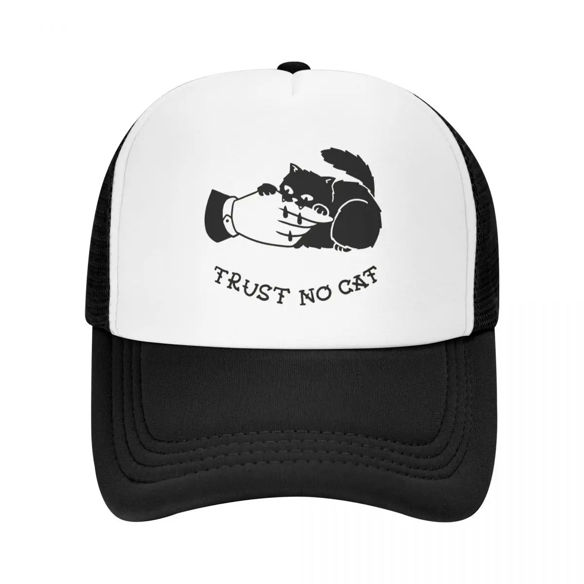 Trust No Cat gorra de béisbol, gorra de béisbol con malla de bolas de base, divertida, ajustable, Y2K, regalo de verano para papá