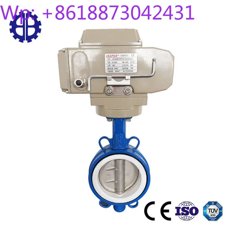 New Electric Wafer Butterfly Valve D971F-16 Ductile Carbon Steel Stainless Steel PTFE Sealed Butterfly Valve High Temperature