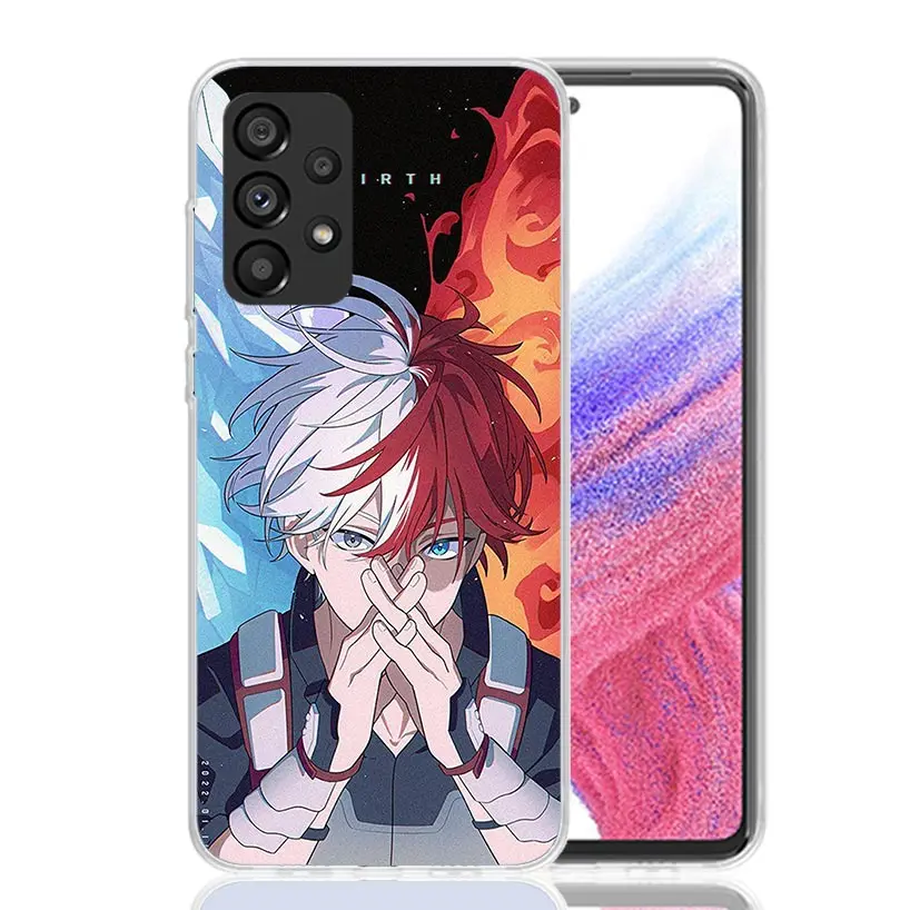 My Hero MHA Todoroki Shoto Phone Case For Samsung Galaxy A14 A15 A13 A12 A54 A55 A53 A52 A04S A24 A25 A23 A22 A34 A35 A33 A32 A0