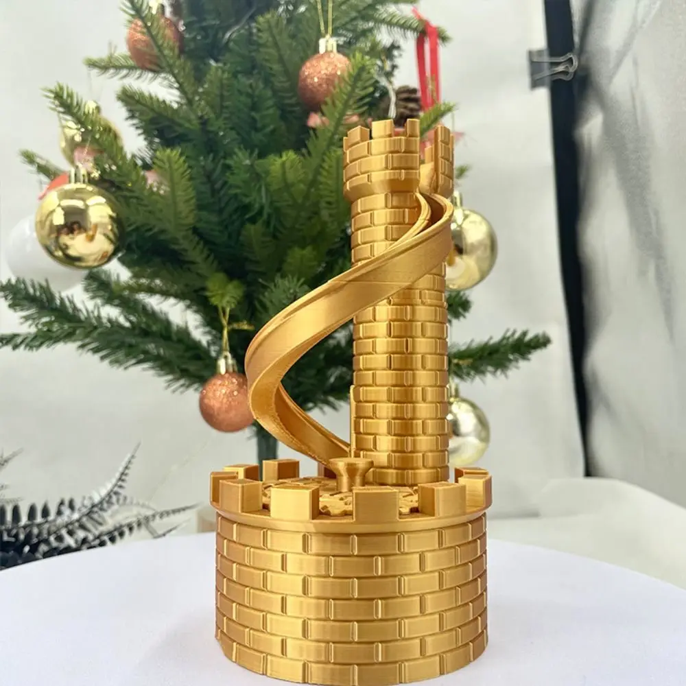 PLA Castle Slide Münzaufbewahrungsbehälter Modell Große Kapazität Castle Tower Sparschwein Spirale 3D-gedruckte Rollturm-Spardosen