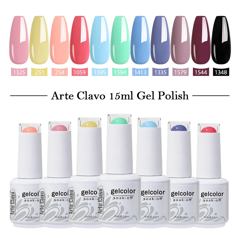 

Arte Clavo Nail Gel Varnish 15ml High Quality Nail Gel Polish Glass Bottle Cheaper Price Bright Color UV Varnish Nail Gel