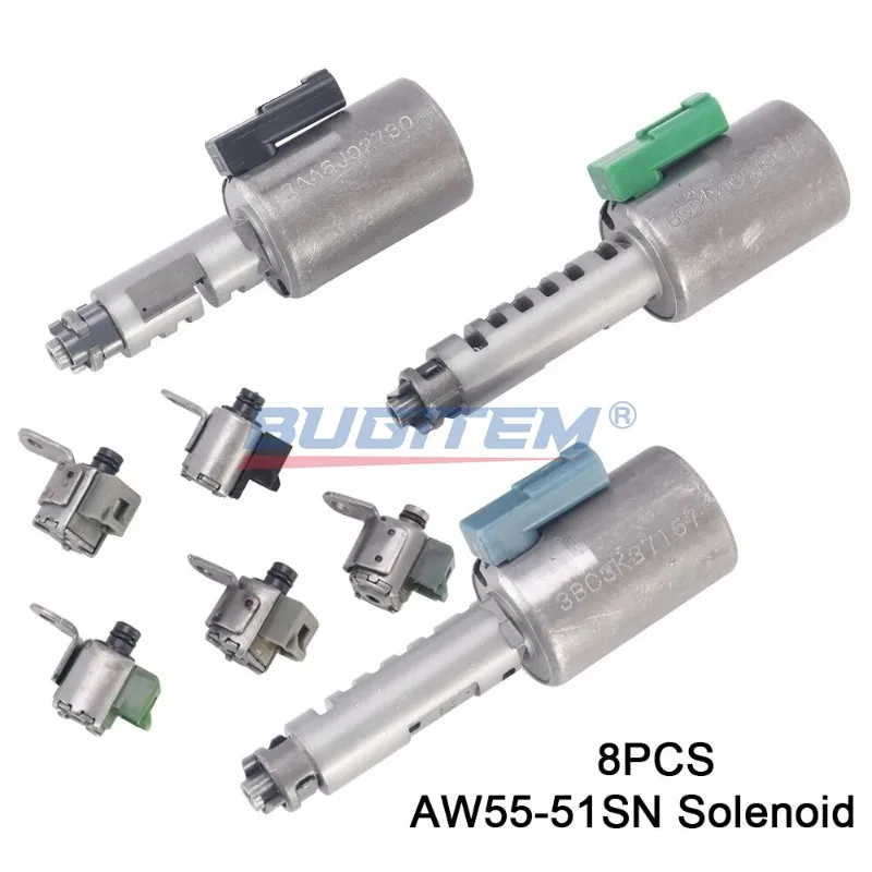 8PCS Automatic Transmission Solenoids Valve Set AW55-50SN AW55-51SN AF33-5 AW235 RE5F22A For S60 S80 S40 C30 V50 V70 Suzuki XL7
