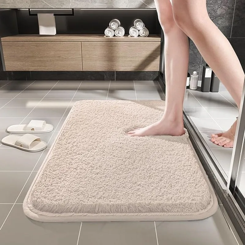 2PCS Bathroom Floor Mats Small Carpet Bathroom Absorbent Door Mats Quick-drying Foot Mats Toilet Non-slip Carpet Washroom Mats