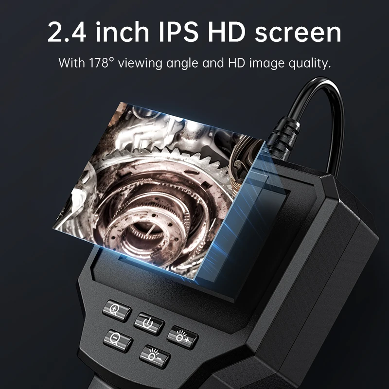 Endoscopio Industrial con pantalla IPS 2,4, cámara LED impermeable IP67, tubería HD1080P, inspección de alcantarillado de automóviles