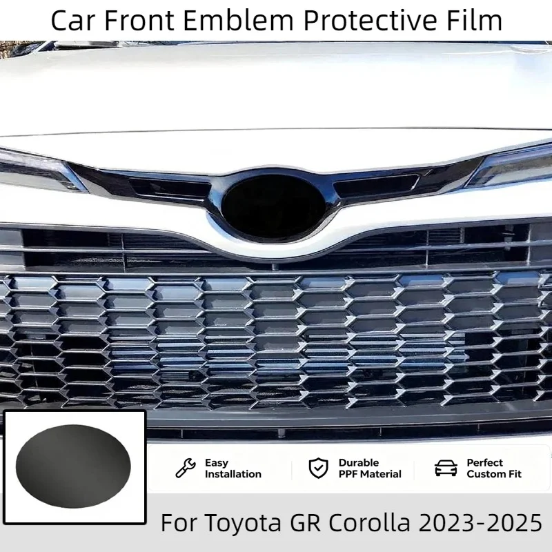 For Toyota GR Corolla 2023-2025 Car Pre Cut Dark Smoked TPU PPF Front Emblem Protection Film Anti scratch Exterior Accessories