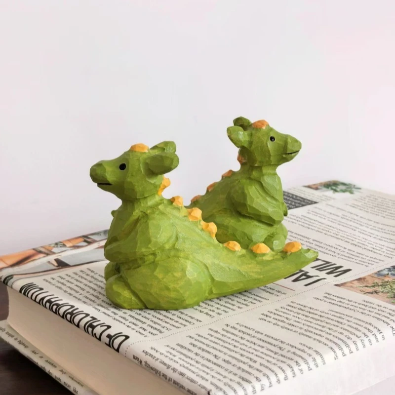 جميل ديناصور الخشب النحت الجدول البيت التماثيل مخلوق ما قبل التاريخ هدية عيد ميلاد يدويا زينة علم الحفريات #5