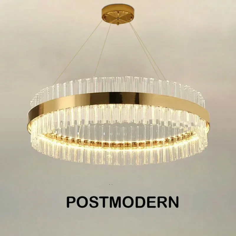 

Light Luxury Crystal Chandelier Postmodern Simple Atmosphere Fashion Chandelier Home Villa Nordic Study Living Room Lamps