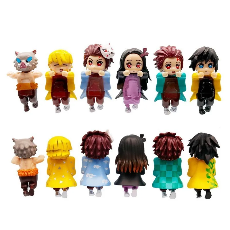 New 12-piece set Sonneess Angel Anime Demon Slayer Blind Box Handmade Anime Cartoon Doll Car Desktop Computer Screen Ornaments view 2