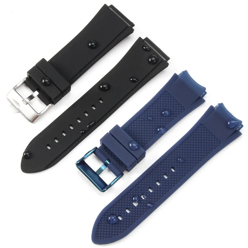 For GUESS U0247G3 W1058G2 W0040G3 Dedicated Interface Watchband BLUE Silicone Watch Strap 22mm Stainless Steel Buckle Bracelet