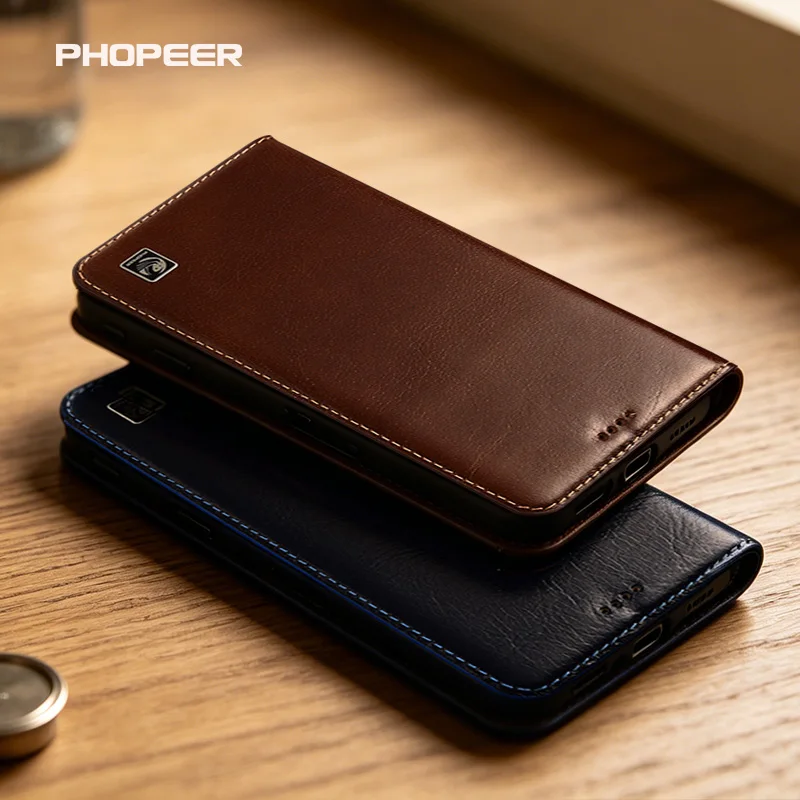 

Luxury Genuine Leather Case for Xiaomi Poco X8 X7 X6 X5 X4 X3 Pro Max GT Neo 5G Water ripple Texture Flip magnetic phone case