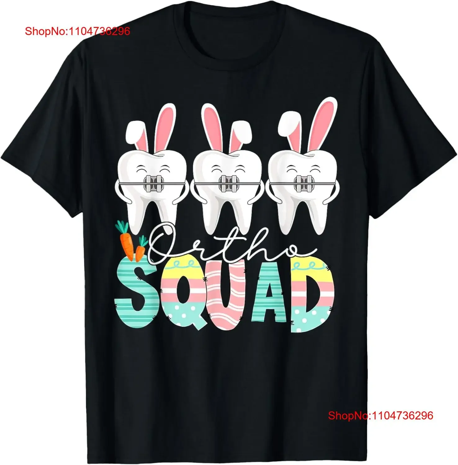 

Ortho Squad Easter Orthodontist Technician Braces Dental T Shirt vintage Washed Versatile Stretched streetwear Unisex
