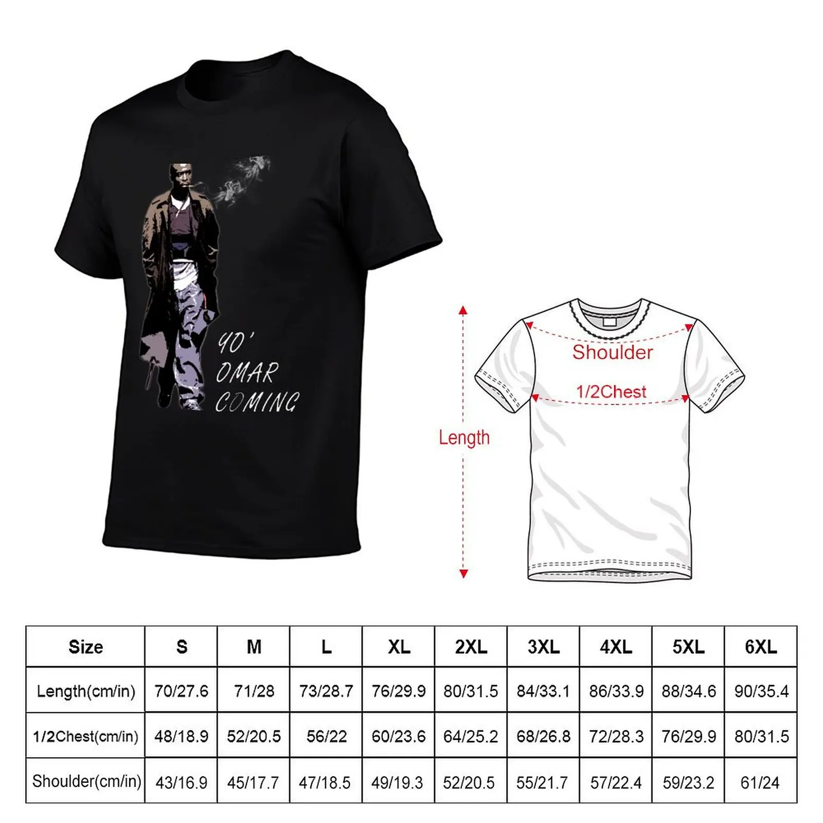 Omar Little T-Shirt cute clothes blue lock boys whites graphic t shirts mens graphic t-shirts funny - Image 5